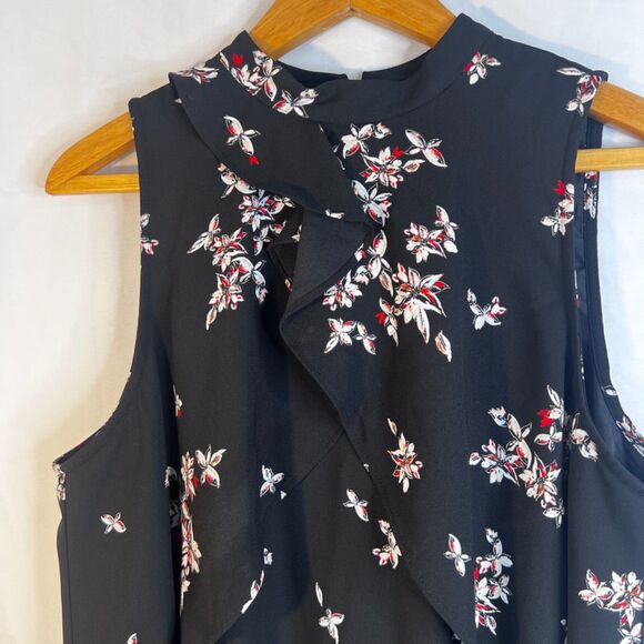 Apt 9 Sleeveless Floral Print Aline Dress Ruffled Bodice Dressy Size Large - Picture 3 of 11